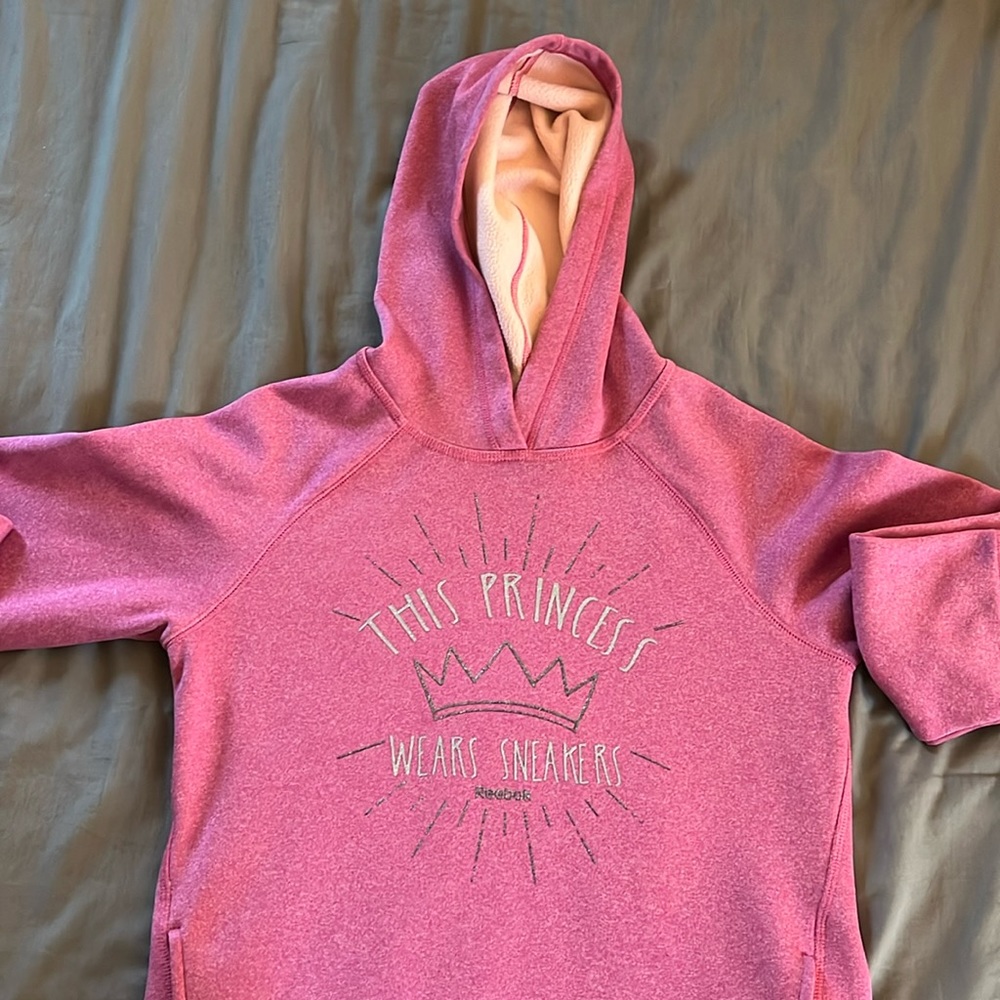 Reebok-Pink hoodie sweatshirt